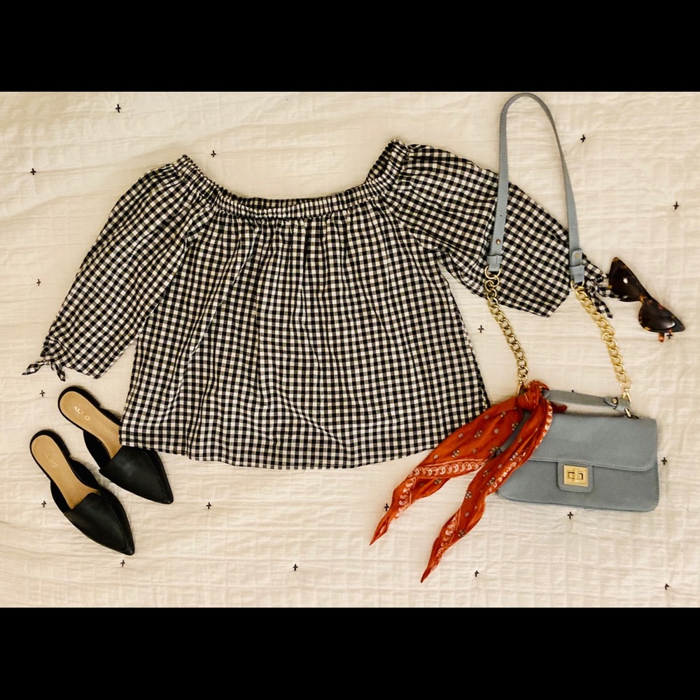 Black & White Gingham Top